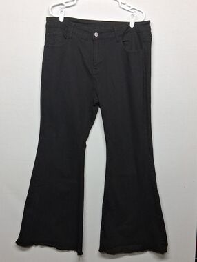 Essential Black High-Rise Wide-Leg Flare Jeans